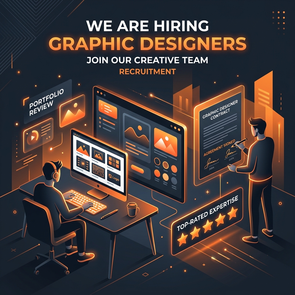 Graphic designer hiring guide visual illustration