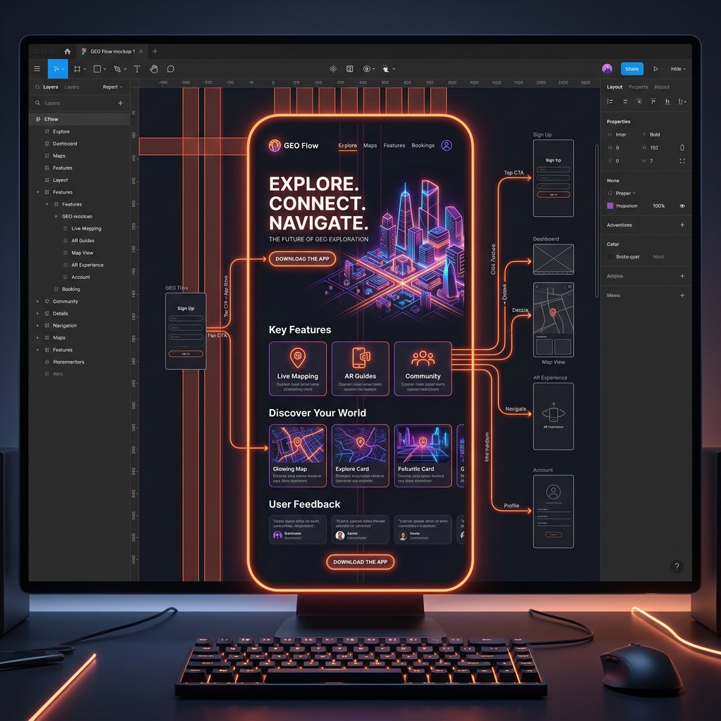 Figma interface mockup representing mobile application workflow
